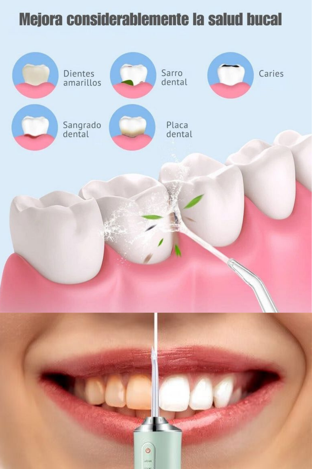 HYDRO PULSE - DUCHA DENTAL + EBOOK DE REGALO ( COMO ELIMINAR EL MAL ALIENTO EN 7 SIMPLES PASOS )